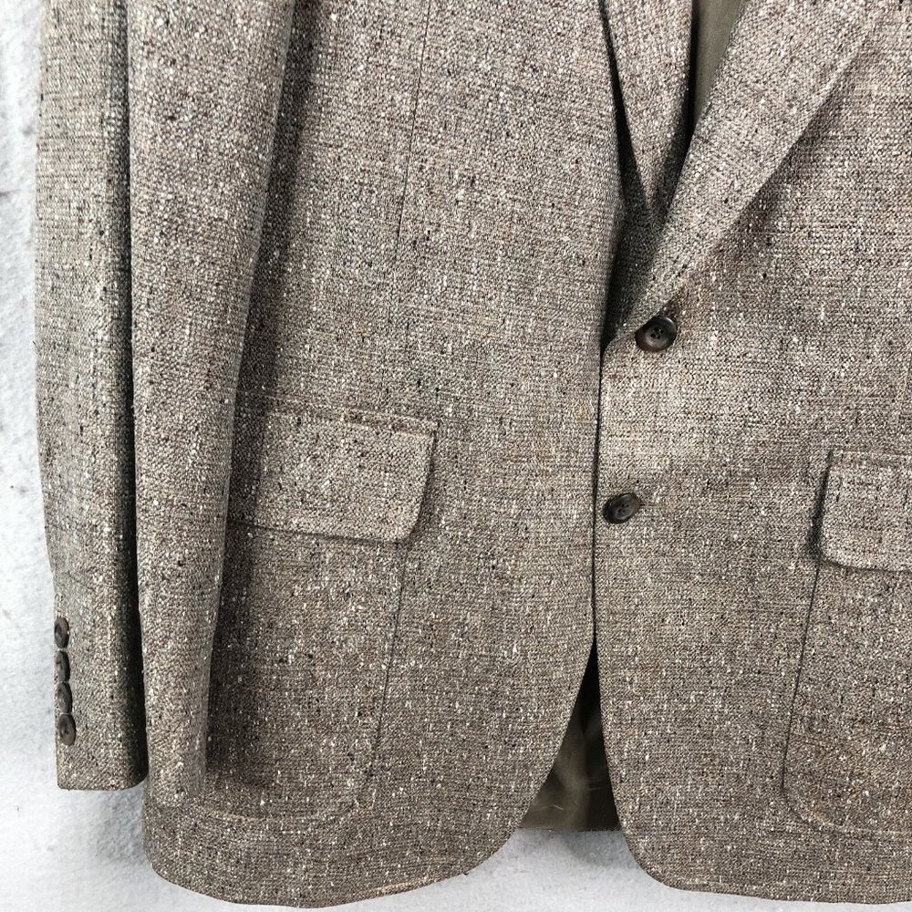 Vintage Christian Brooks Blazer Mens 42 Grey 100% Silk Sport Coat Jacket Career - Picture 10 of 16